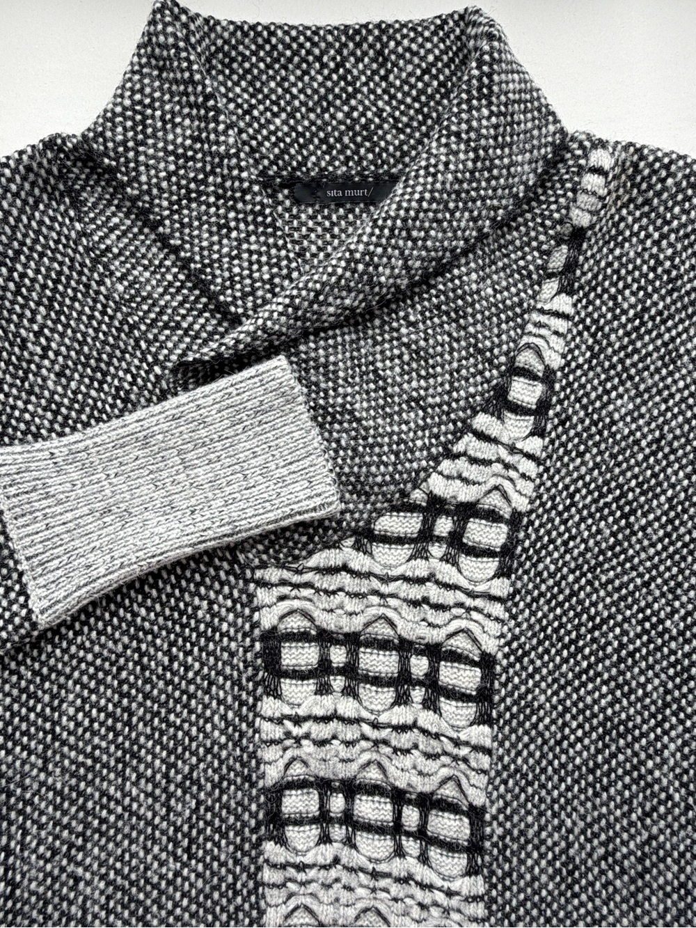 Sita Murt Wool Alpaca Blend Asymmetric Cowl Neck Sweater Size 42 (M) - Picture 3 of 9